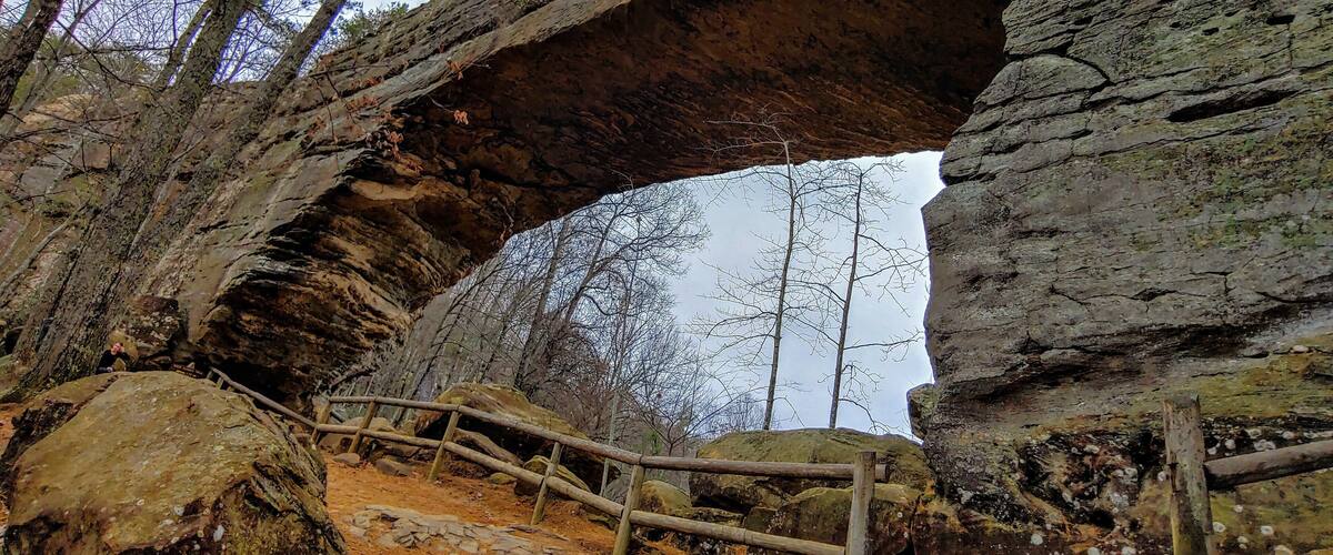 The namesake of the park is a natural sandstone arch that spans 78 ft and is 65 ft high.