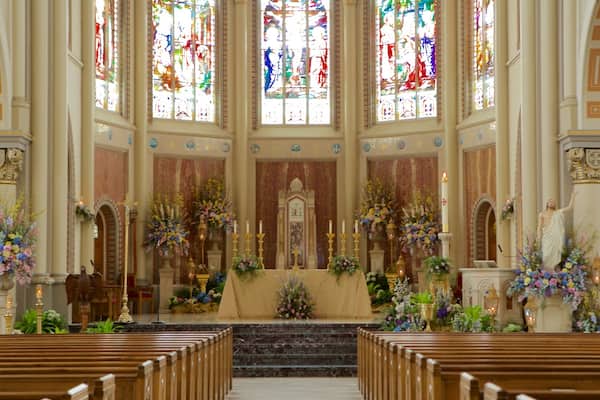 Cathedral of St John featuring a church or cathedral, religious aspects and interior views