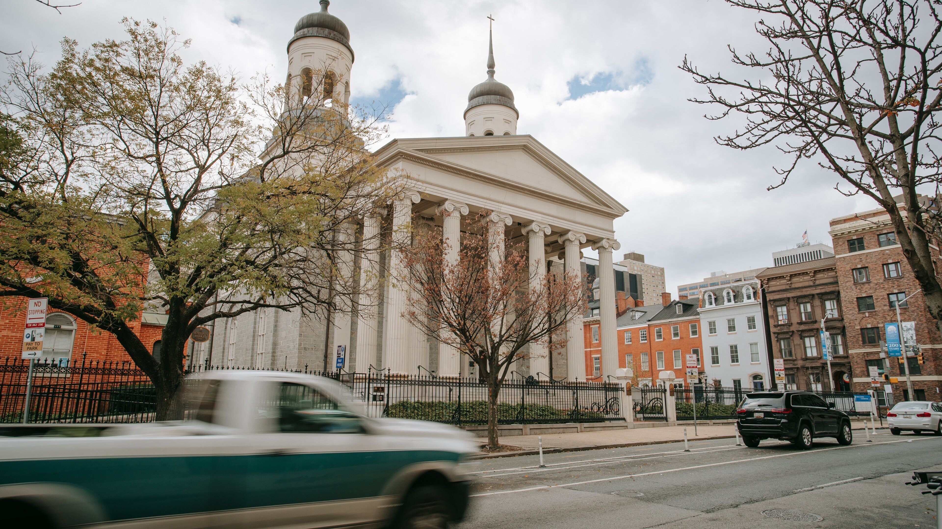 Basilica of the Assumption of the Blessed Virgin Mary which includes heritage architecture and an administrative buidling