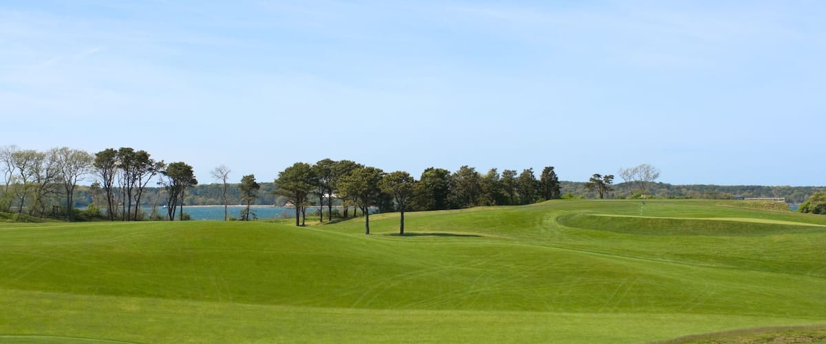 Golf course, country club overlooking ocean