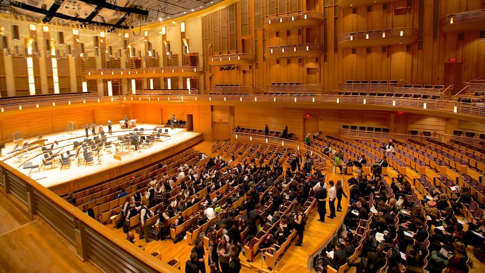 A large auditorium with tiered seating and a stage.