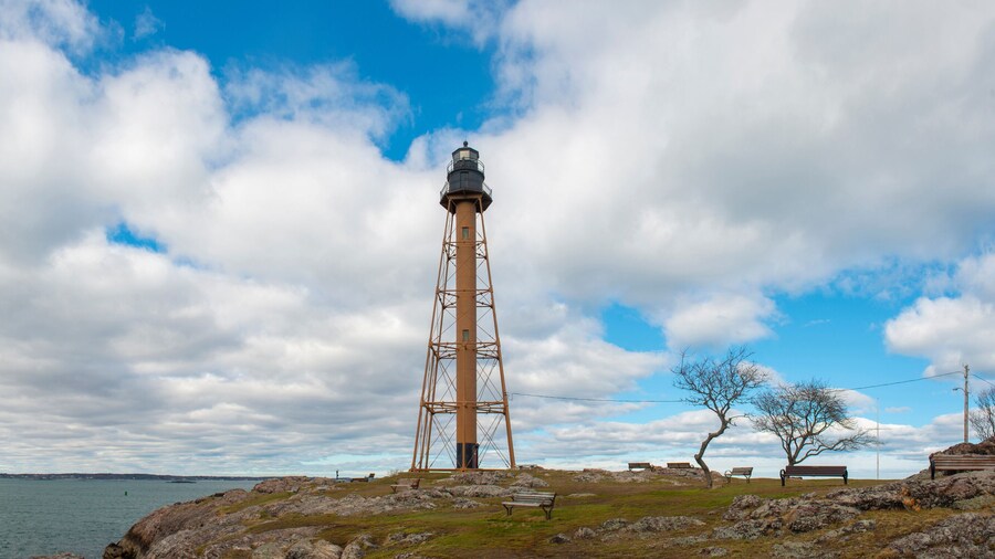 Marblehead Lighthouse, built in1835, is in Marblehead Neck in town of Marblehead, Massachusetts MA, USA.