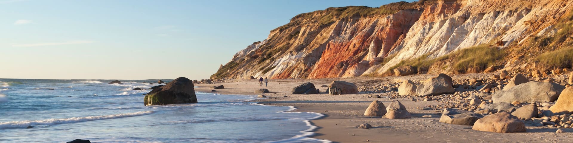 A gorgeous cliffs at Gay Head with the view of the beach