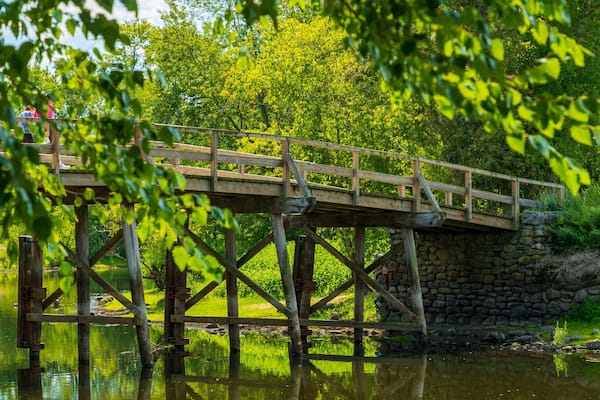 Old North Bridge showing a bridge and a river or creek