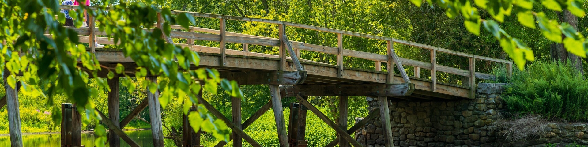 Old North Bridge showing a bridge and a river or creek