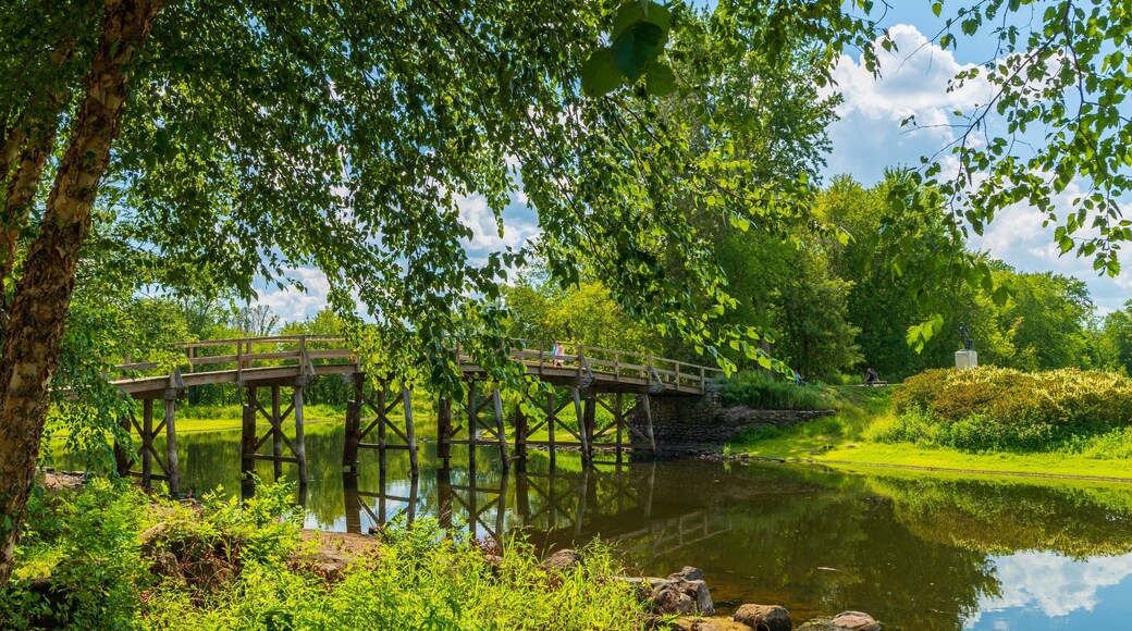 Old North Bridge featuring a river or creek and a bridge