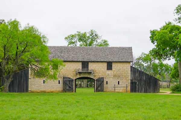 The Brucker Barn at the Johnson Settlement at the Lyndon B Johnson National Historical Park in Johnson City, Texas