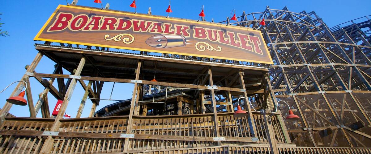 A wooden structure with a sign that reads "Boardwalk Bullies."