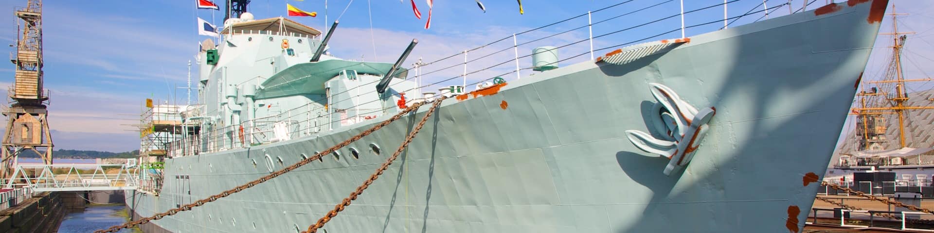 Historic Dockyard Chatham which includes a marina and boating