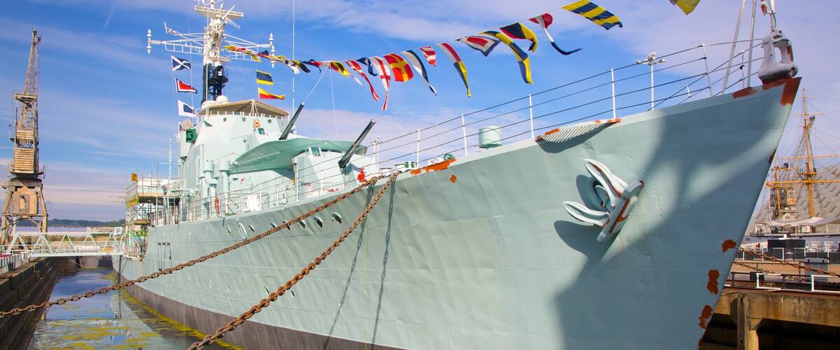 Historic Dockyard Chatham which includes a marina and boating