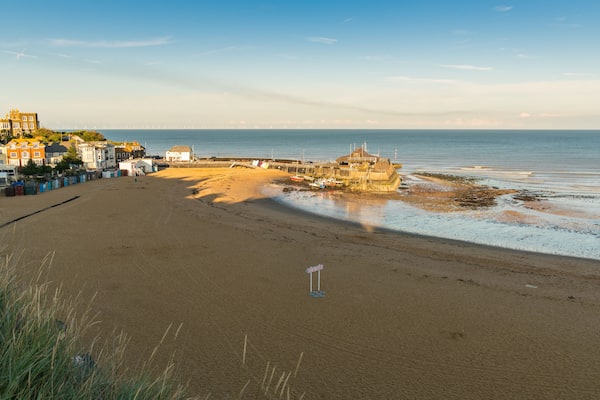 A quiet evening at Viking Bay in Broadstairs, Kent, England, UK