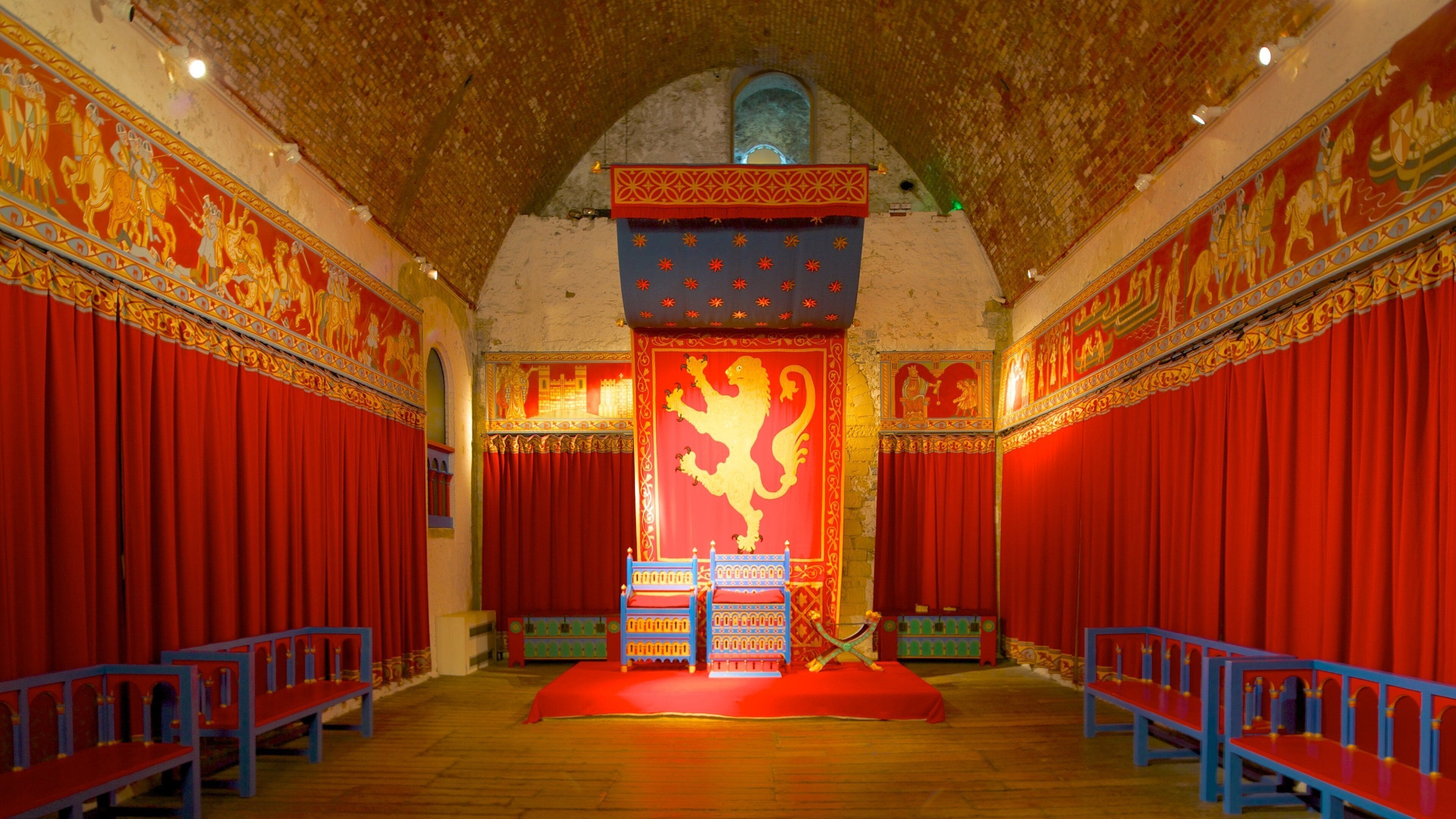 Dover Castle showing interior views and chateau or palace