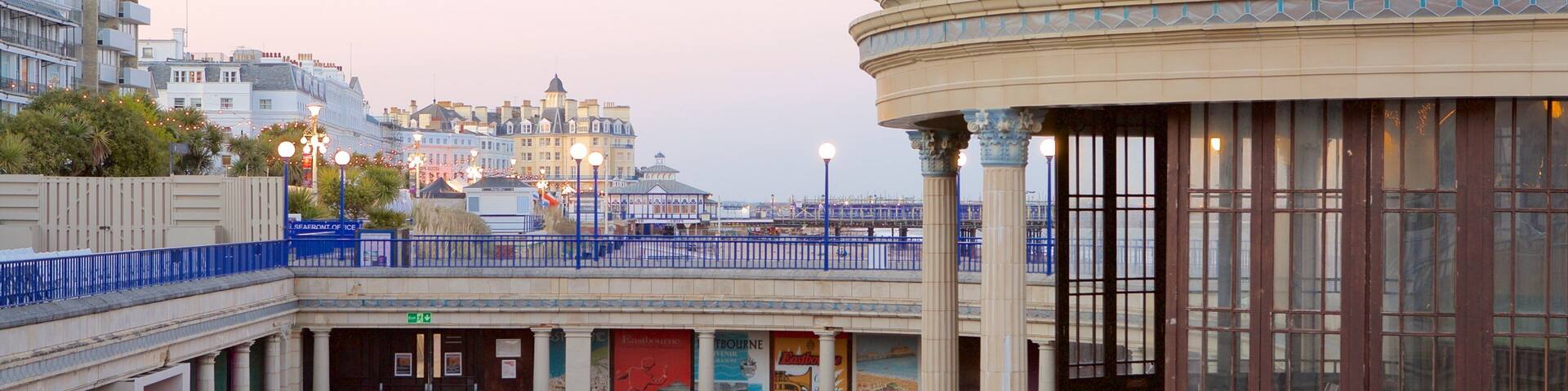 Beachy Head showing a city