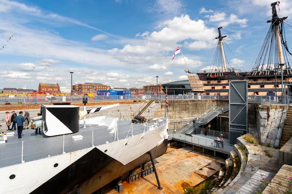 HMS M33 which includes a marina