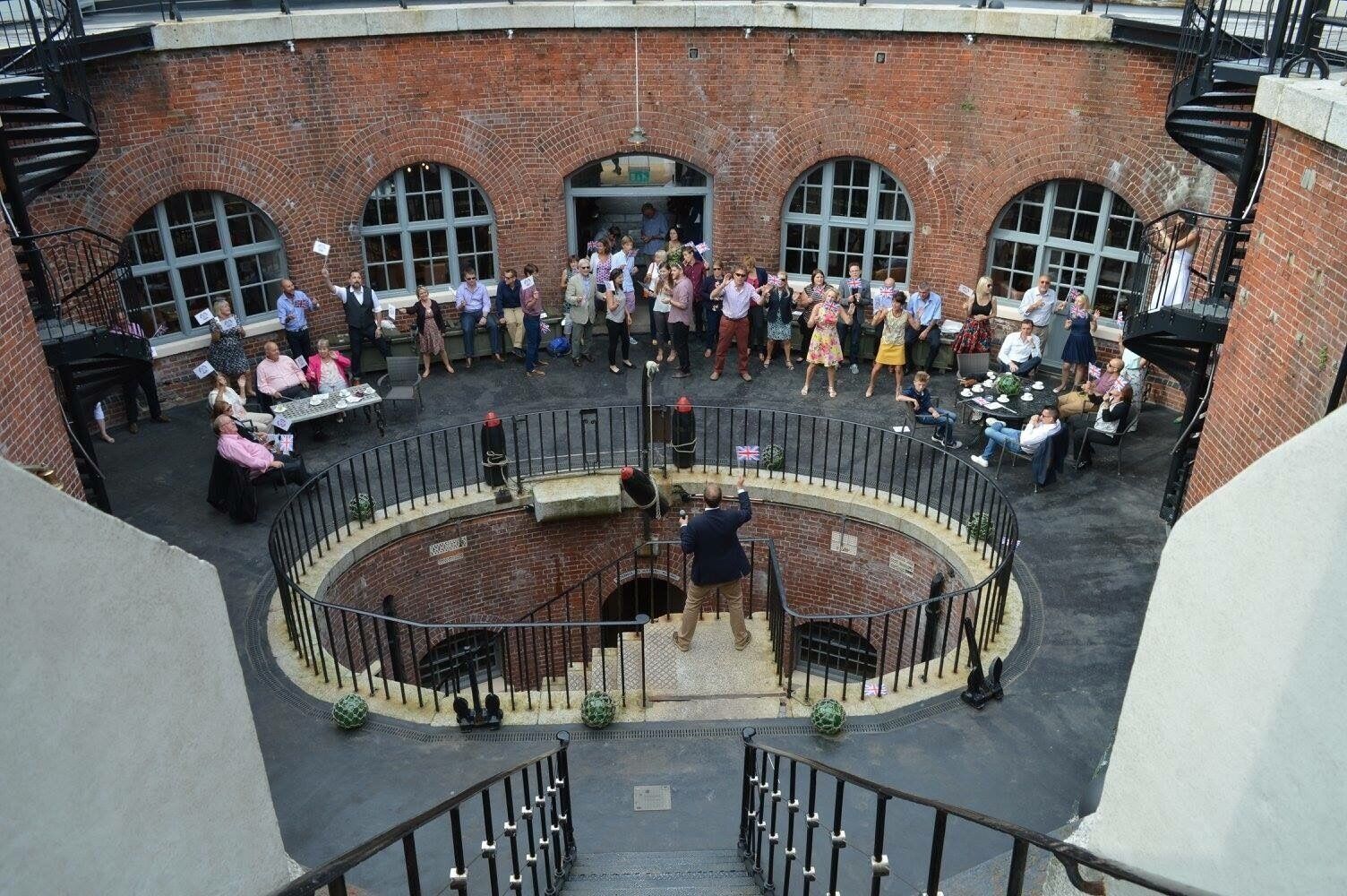 The interior of Spitbank Fort. It's a stunning building steeped in history, great things to discover. Amazing lounges, great bar, great food!