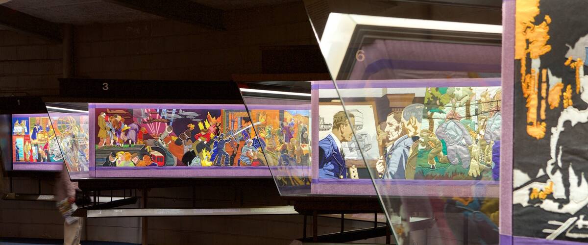 The D-Day Story featuring heritage elements and interior views