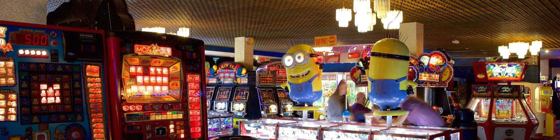 Clarence Pier featuring a casino and interior views