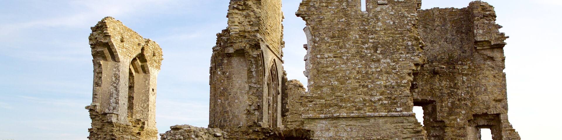 Corfe Castle featuring a ruin and heritage elements