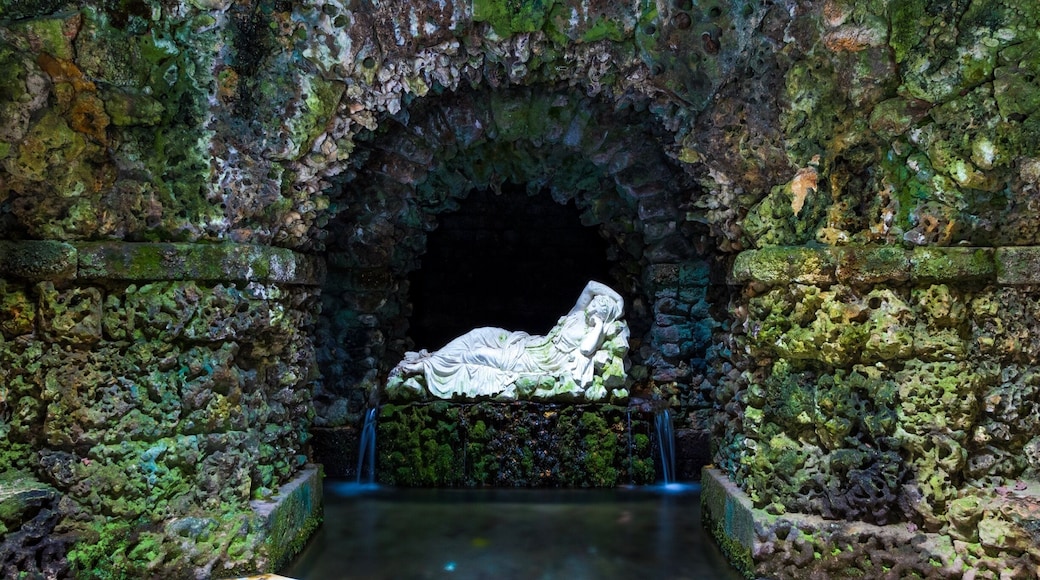 In on off the grottos in the land of the mansion.