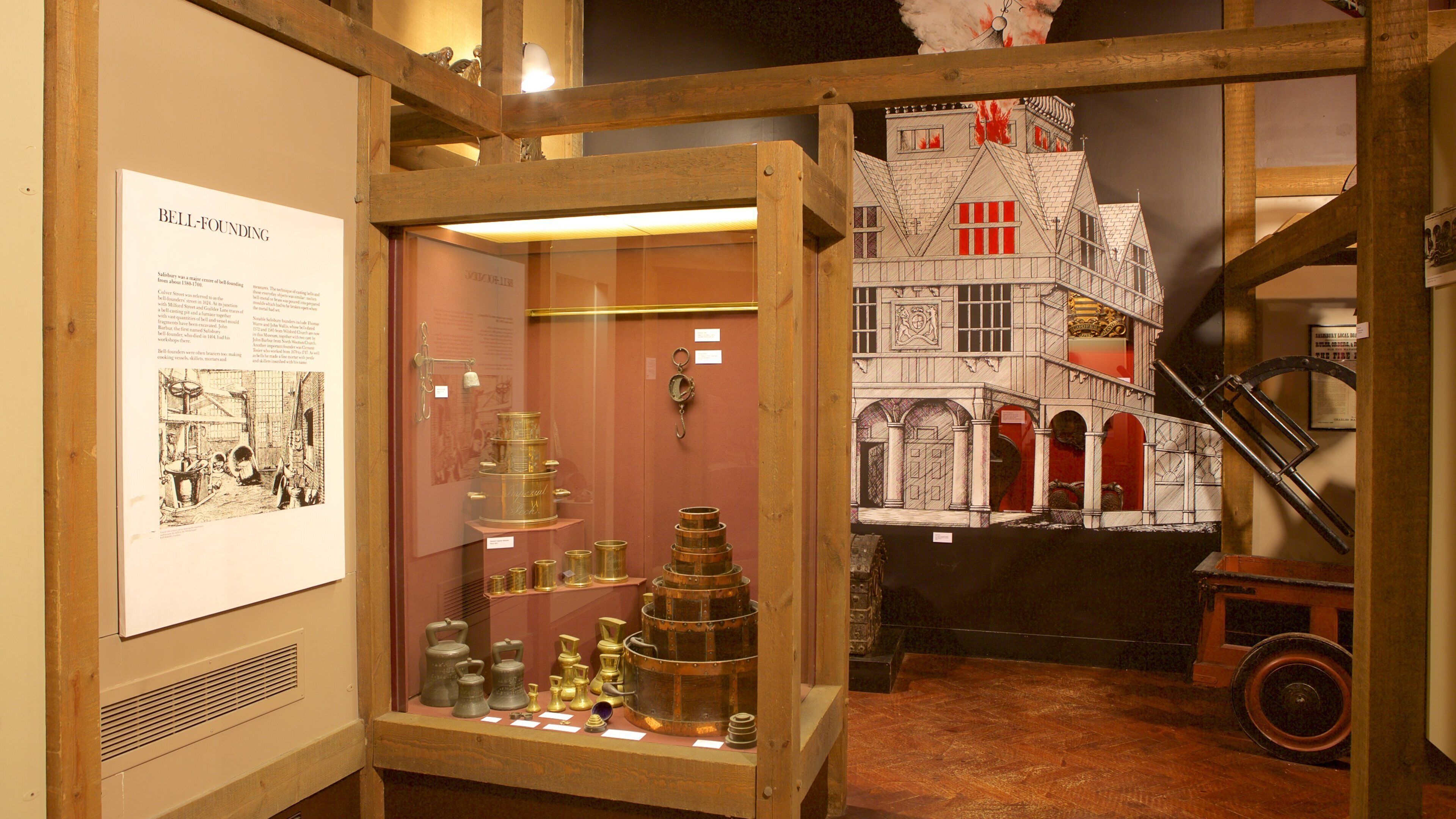 Salisbury and South Wiltshire Museum showing interior views and heritage elements