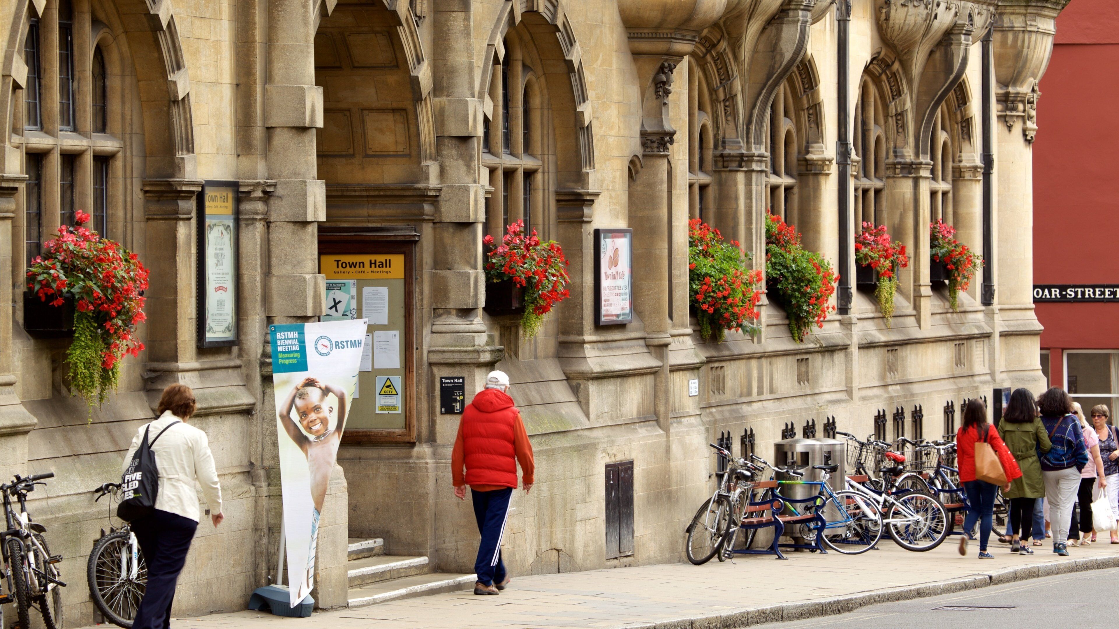 Oxford Town Hall which includes heritage elements and heritage architecture as well as an individual male