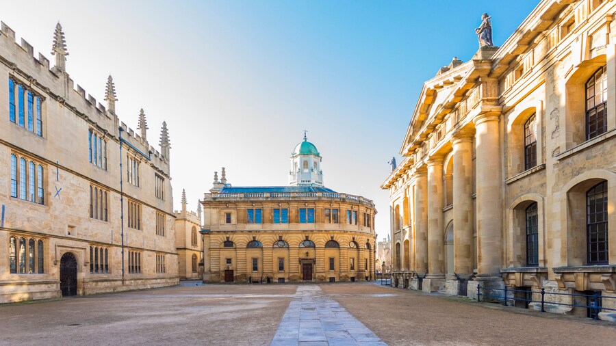 The Sheldonian Theatre, located in Oxford, England, was built from 1664 to 1669 after a design by Christopher Wren for the University of Oxford.; Shutterstock ID 1043762053