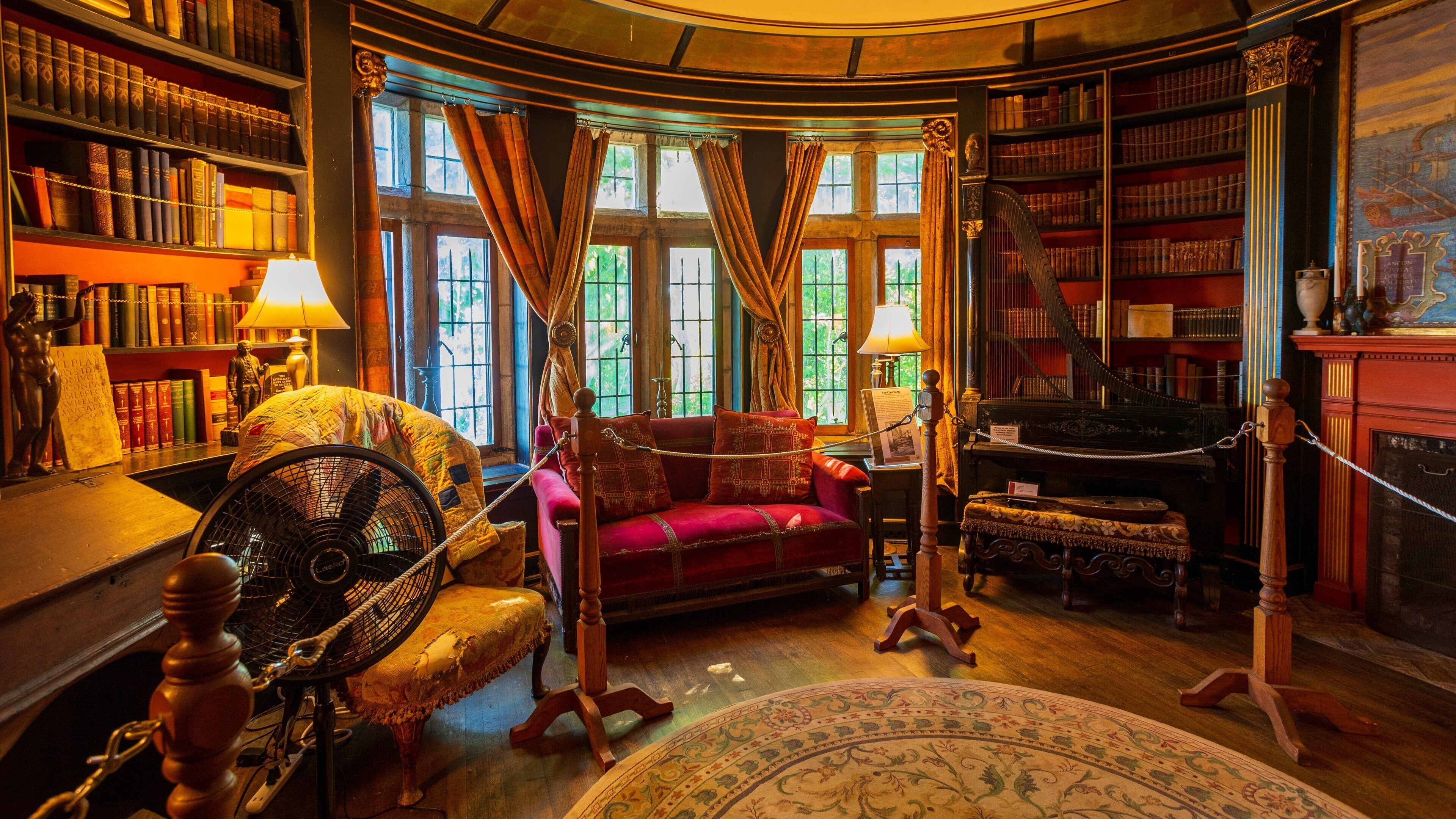 Hammond Castle featuring interior views and heritage elements