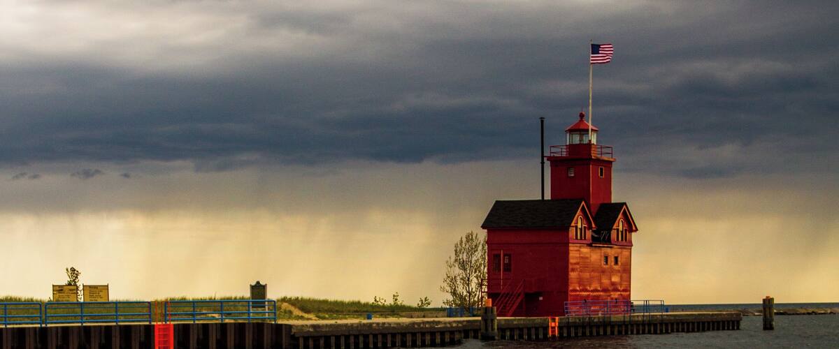 Holland State Park is a nice beach and a nice park and is home to one of the most unique lighthouses in West Michigan "Big Red" as it's known.