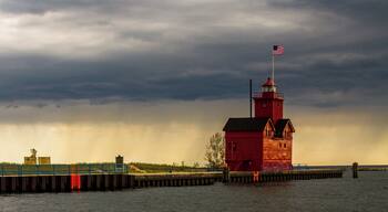 Holland State Park is a nice beach and a nice park and is home to one of the most unique lighthouses in West Michigan "Big Red" as it's known.