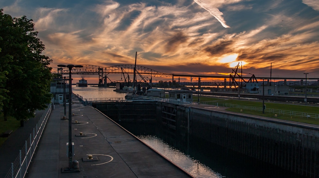 Sunset over Sault Locks
