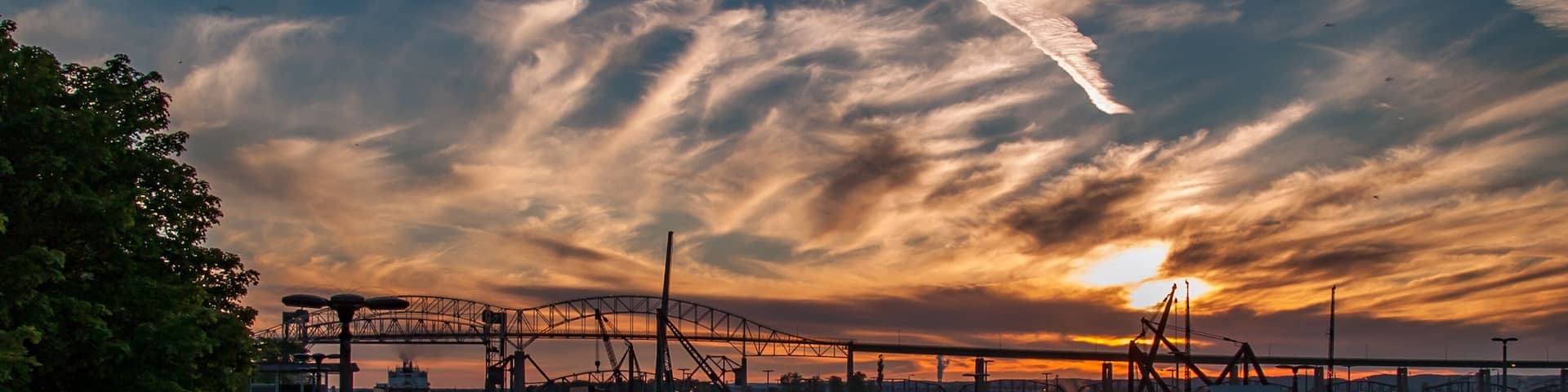 Sunset over Sault Locks