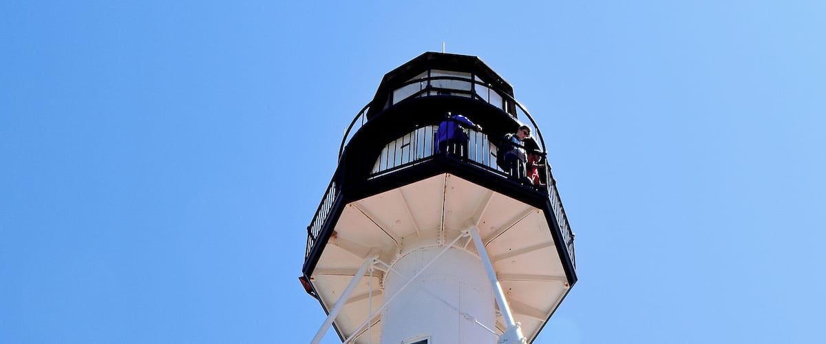 Unusual lighthouse design helps withstand extreme weather conditions experienced on Lake Superior. #OnTheRoad