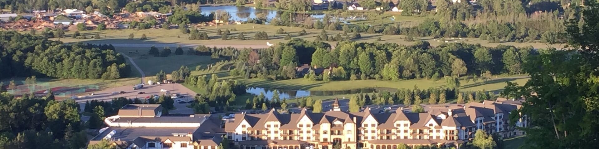 Ski lift ride to top of hill, nice view of Up North Michigan.