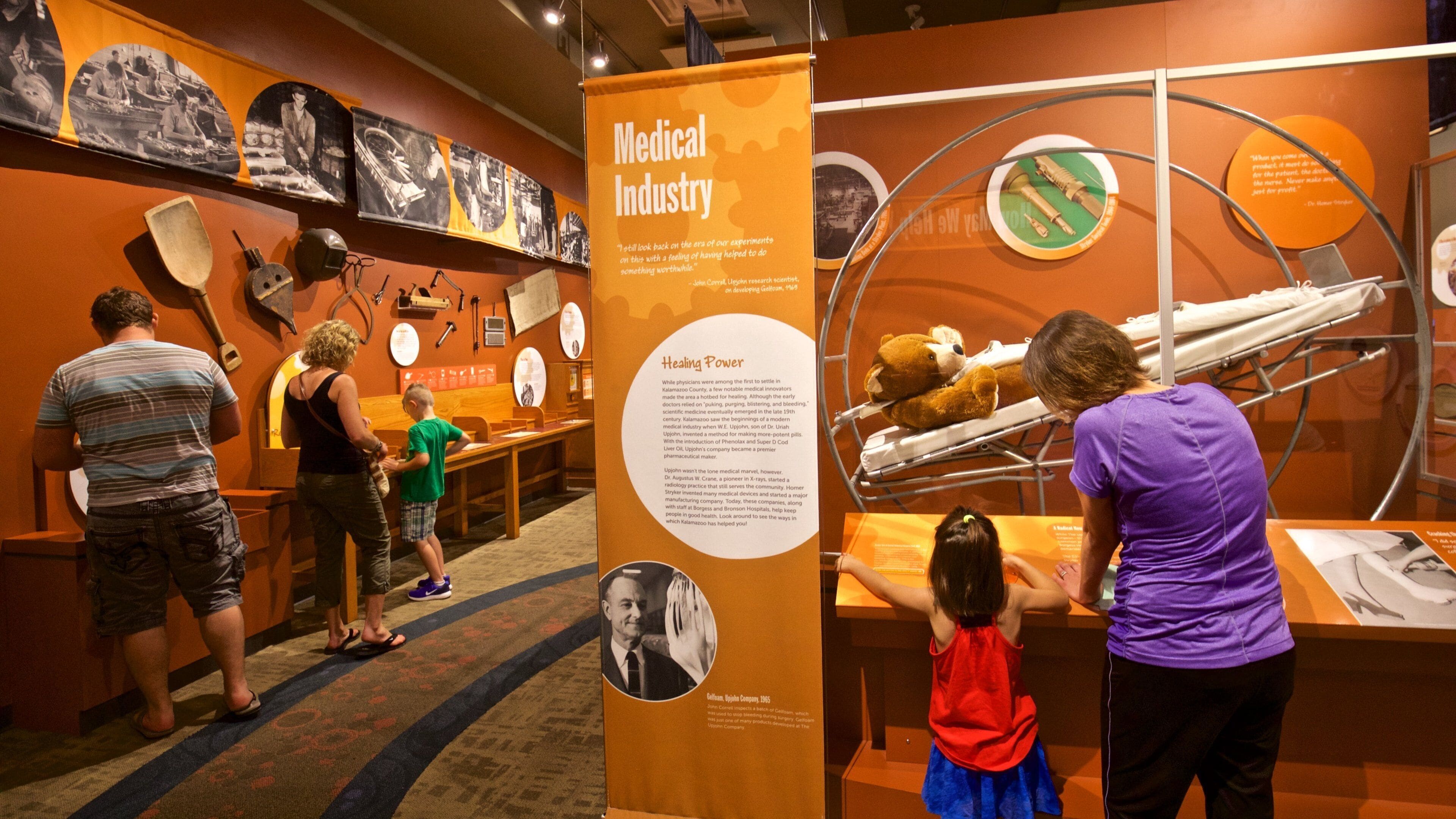 Kalamazoo Valley Museum which includes interior views as well as a family