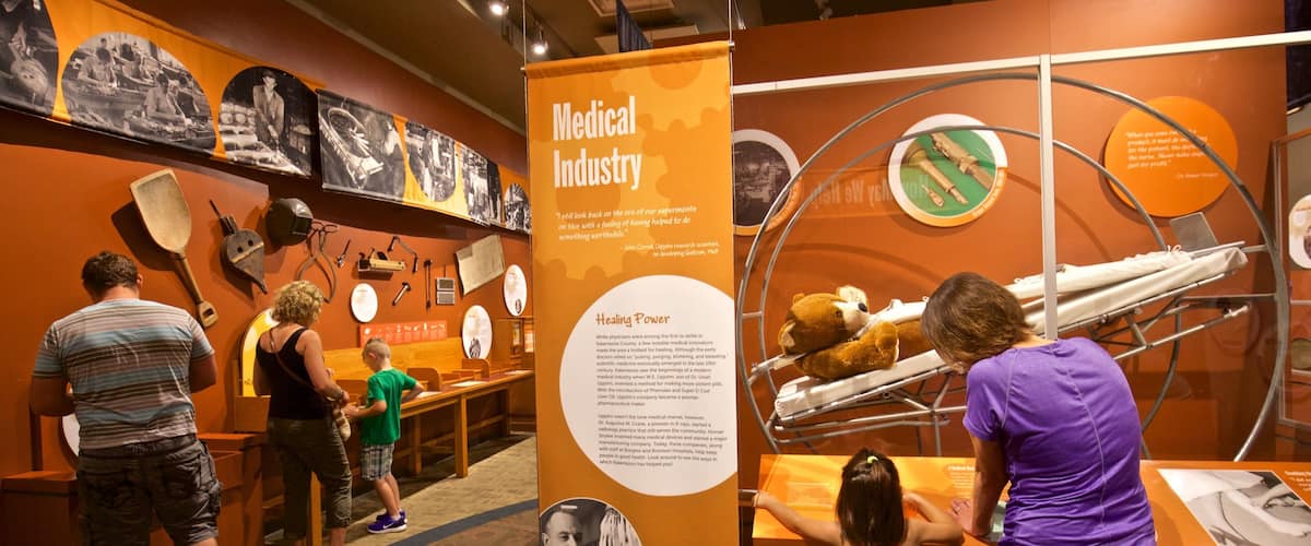Kalamazoo Valley Museum which includes interior views as well as a family