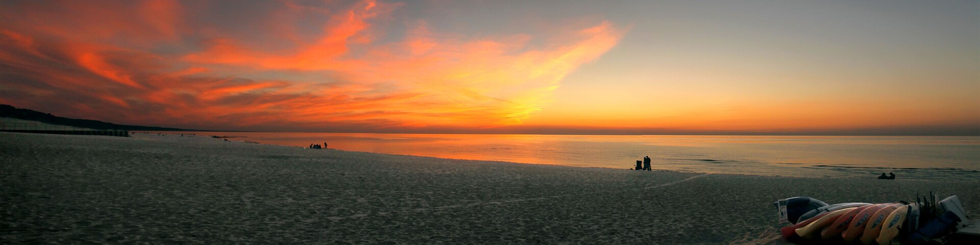 Sunset over the beach at Warren Dunes State Park, Michigan