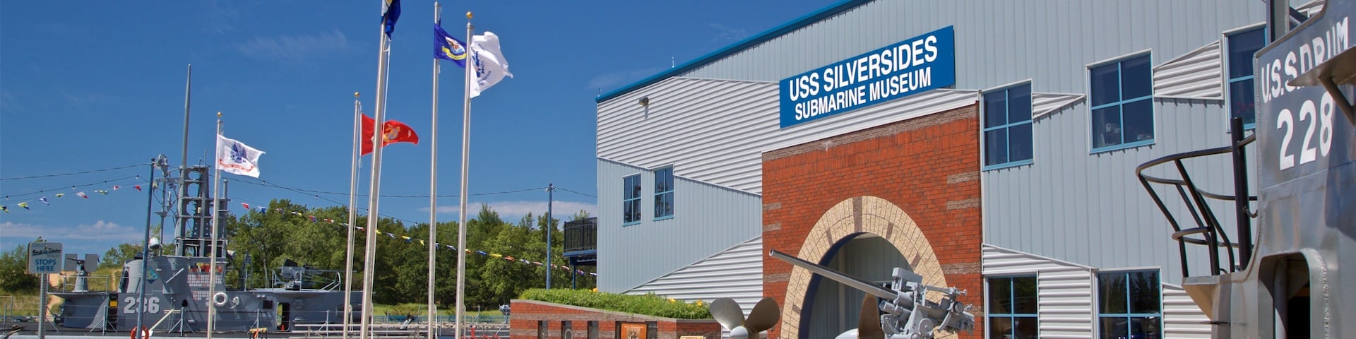 USS Silversides showing signage and military items