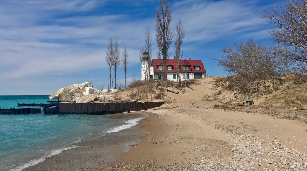 Surrounded by crystal clear, turquoise-colored Lake Michigan. 😍