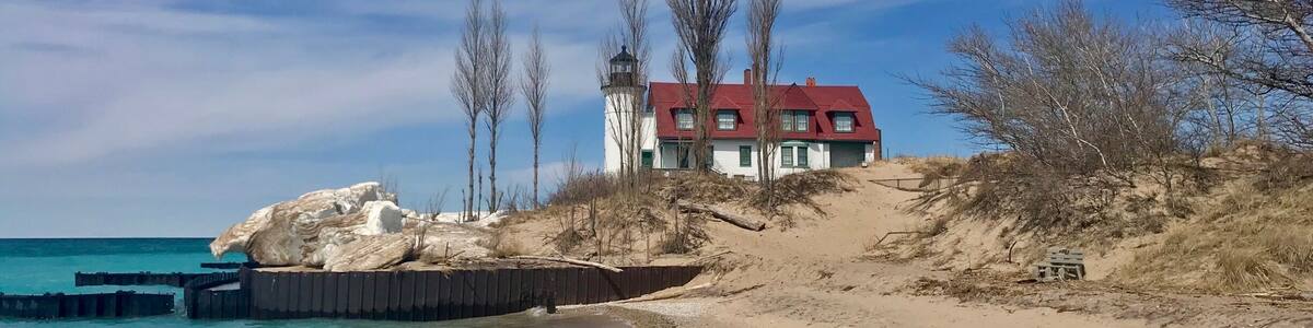 Surrounded by crystal clear, turquoise-colored Lake Michigan. 😍