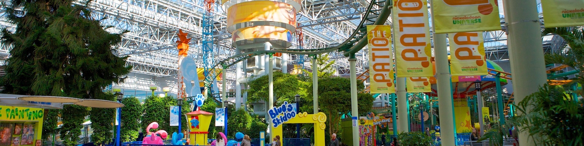 Nickelodeon Universe which includes rides and signage
