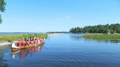 Parc national Voyageurs mettant en vedette kayak ou canoë et zone humide aussi bien que petit groupe de personnes