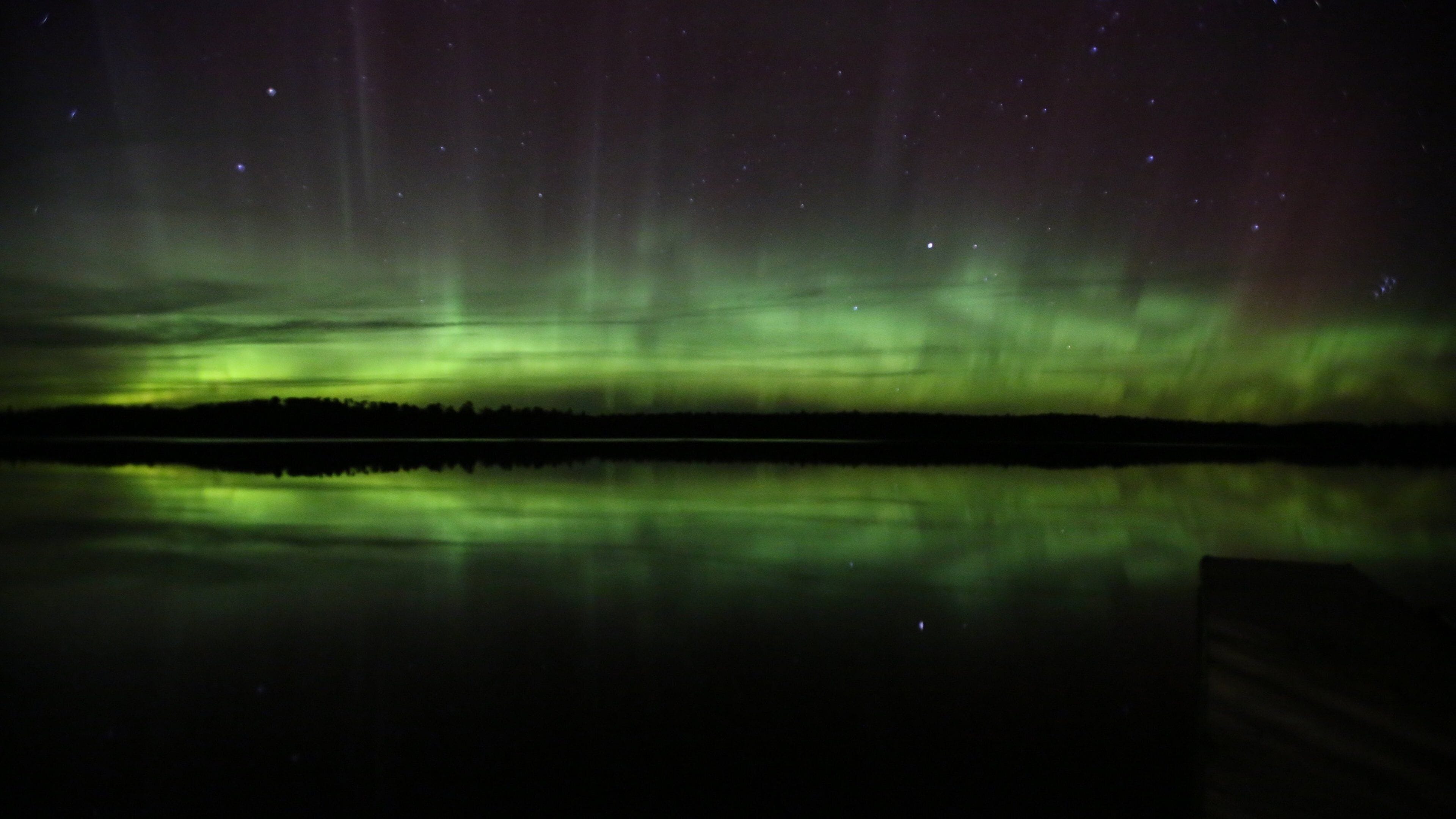 Voyageurs National Park featuring night scenes and northern lights