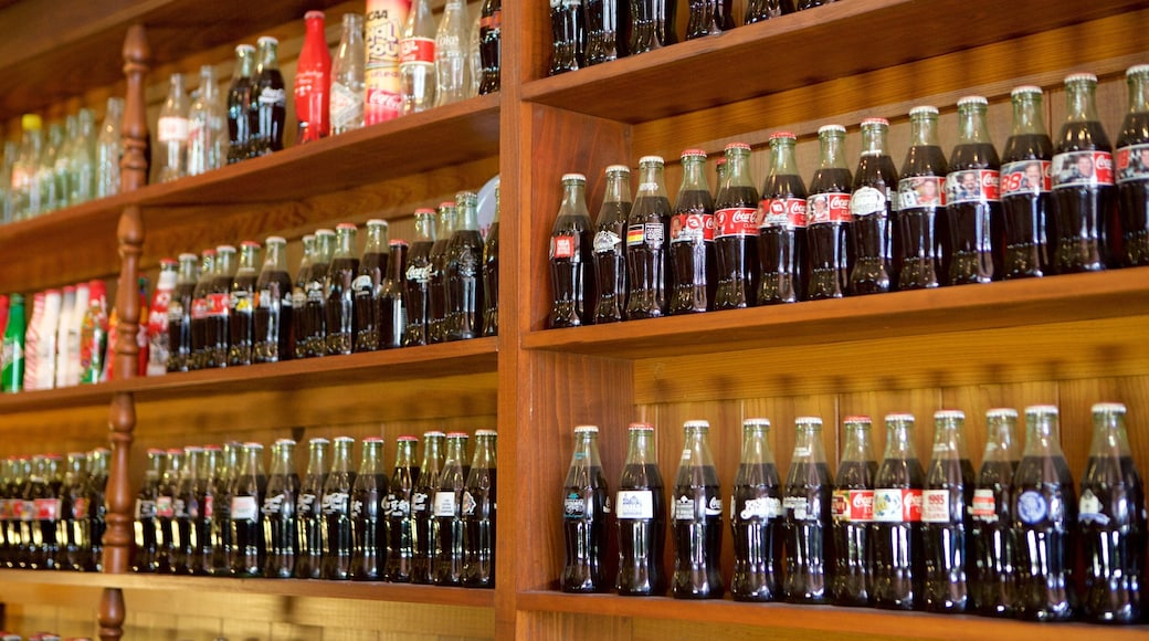 Biedenharn Coca-Cola Museum showing interior views and drinks or beverages