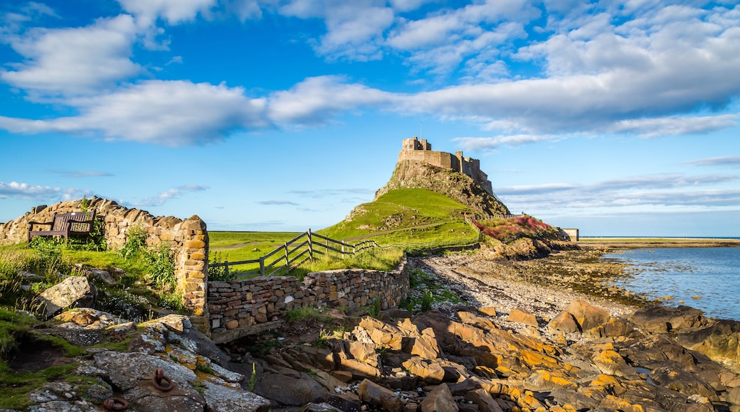 Lindisfarne Castle on the Northumberland coast, England