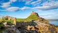 Lindisfarne Castle on the Northumberland coast, England