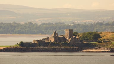 Inchcolm Abbey which includes general coastal views and a castle