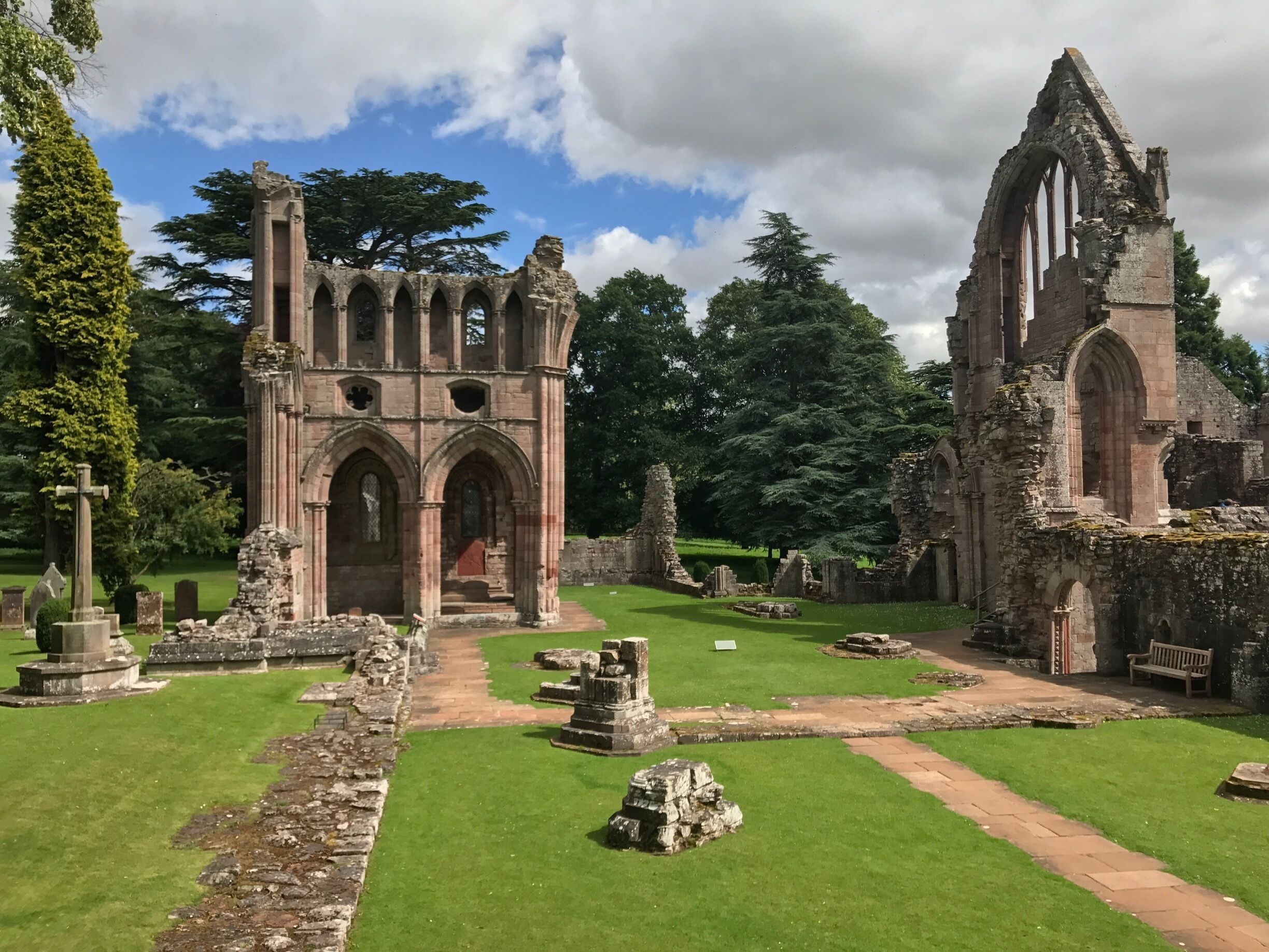 Dryburgh Abbey, perhaps the most beautiful of all the Scottish border abbeys built on the banks of the river Tweed and home to the graves of one of Scotland's most influential romantic writers Sir Walter Scott, and Field Marshal Douglas Haig, Commander-in-Chief of the British forces in France for much of WWI.