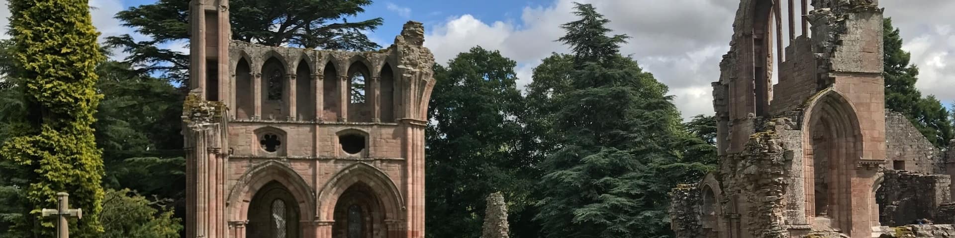 Dryburgh Abbey, perhaps the most beautiful of all the Scottish border abbeys built on the banks of the river Tweed and home to the graves of one of Scotland's most influential romantic writers Sir Walter Scott, and Field Marshal Douglas Haig, Commander-in-Chief of the British forces in France for much of WWI.