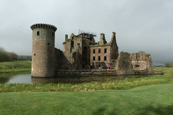 Unique triangular shaped Castle with own moat. Dumfriesshire; Scotland.