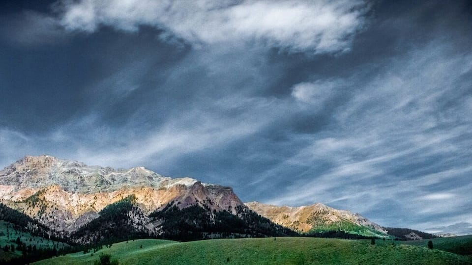 Ominous looking clouds over the mountains